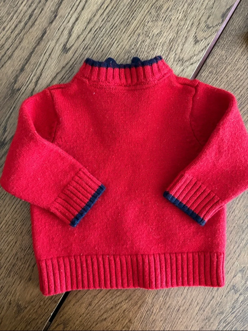 VINTAGE 2005 Baby GAP Factory Red 1/4 Zip Wool Blend Sweater